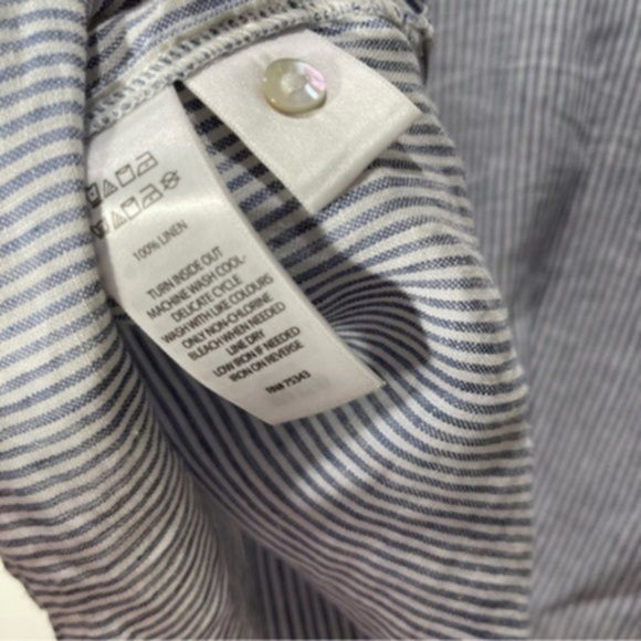 Rachel Roy Women’s Linen White/Blue Striped Top Size S - Picture 7 of 10